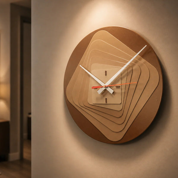 Modern 7-Layer Geometric Wall Clock