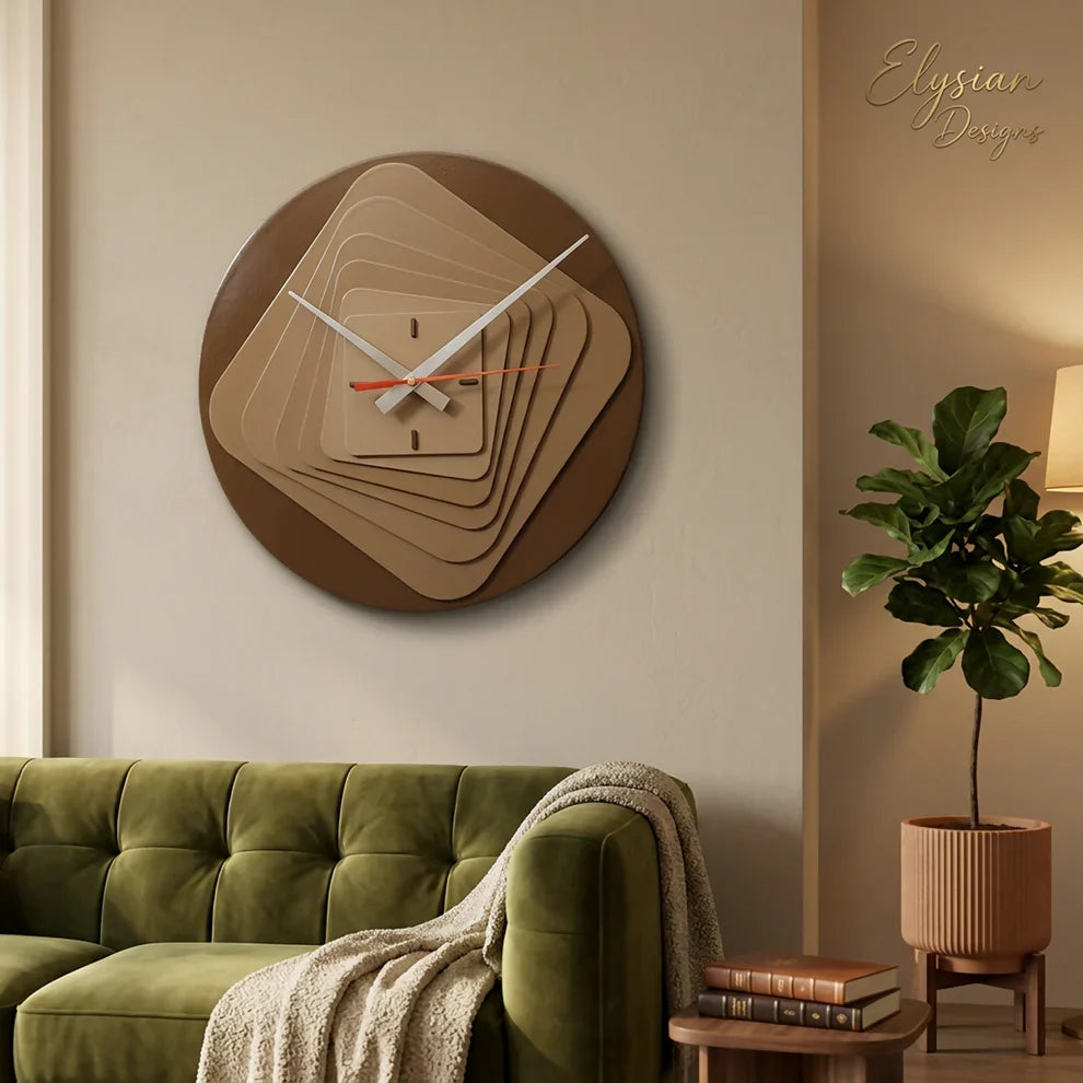 Modern 7-Layer Geometric Wall Clock